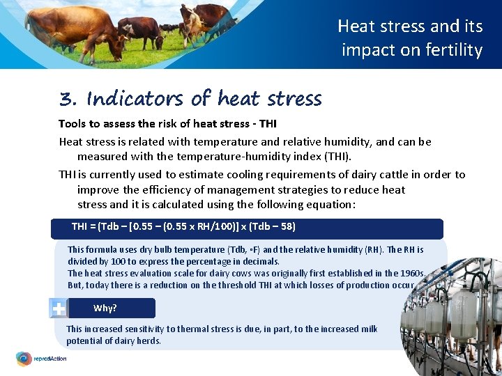 Heat stress and its impact on fertility 3. Indicators of heat stress Tools to