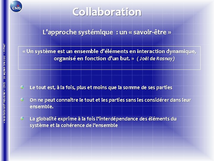 20 septembre 2012 AFNe T le collaboratif industriel
