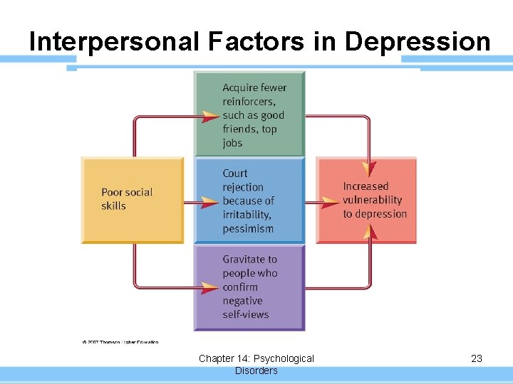 Interpersonal Factors in Depression Chapter 14: Psychological Disorders 23 