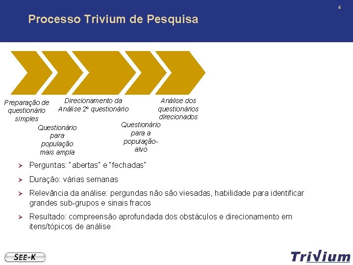 4 Processo Trivium de Pesquisa Direcionamento da Análise dos Preparação de o Análise 2