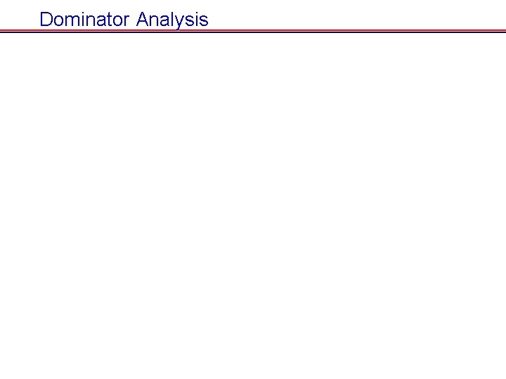 Dominator Analysis Dominator Analysis