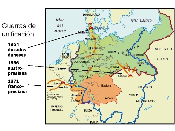 Guerras de unificación 1864 ducados daneses 1866 austroprusiana 1871 francoprusiana Guerras de unificación 1864 ducados daneses 1866 austroprusiana 1871 francoprusiana