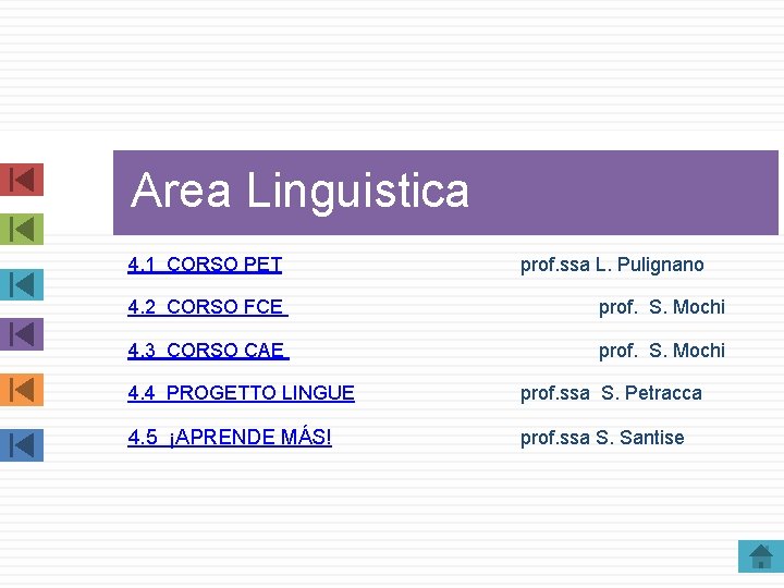 Area Linguistica 4. 1 CORSO PET prof. ssa L. Pulignano 4. 2 CORSO FCE