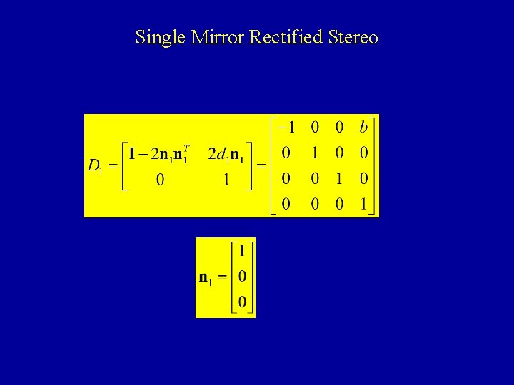 Single Mirror Rectified Stereo 