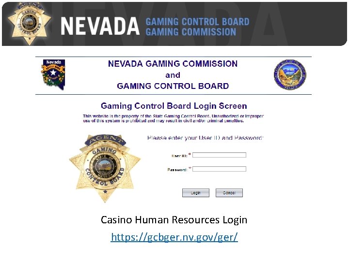 Casino Human Resources Login https: //gcbger. nv. gov/ger/ 
