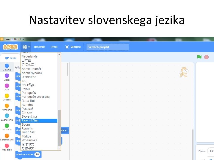 Nastavitev slovenskega jezika 
