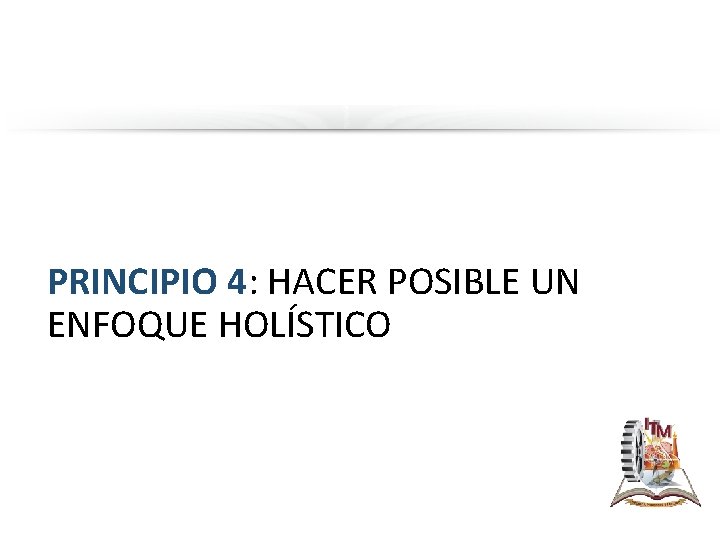 PRINCIPIO 4: HACER POSIBLE UN ENFOQUE HOLÍSTICO 