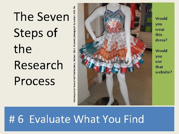 Mannequin at Faneuil Hall Marketplace, Boston. 2012. Personal photograph by author. JPEG file. The