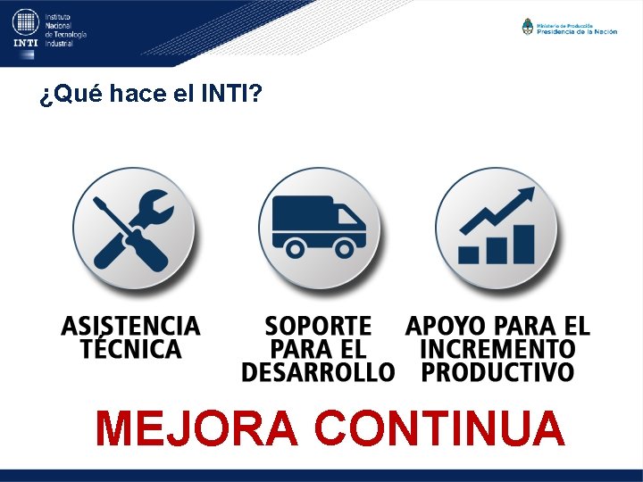 ¿Qué hace el INTI? MEJORA CONTINUA 