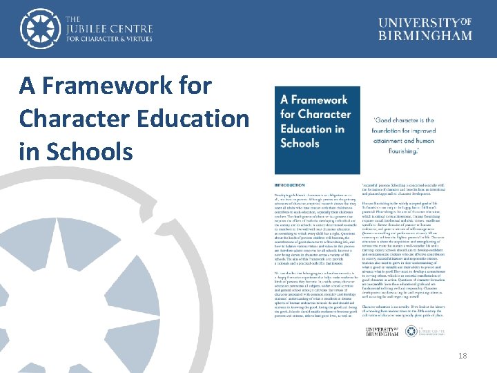 A Framework for Character Education in Schools 18 