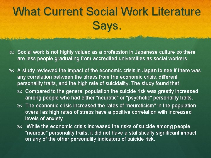 What Current Social Work Literature Says. Social work is not highly valued as a