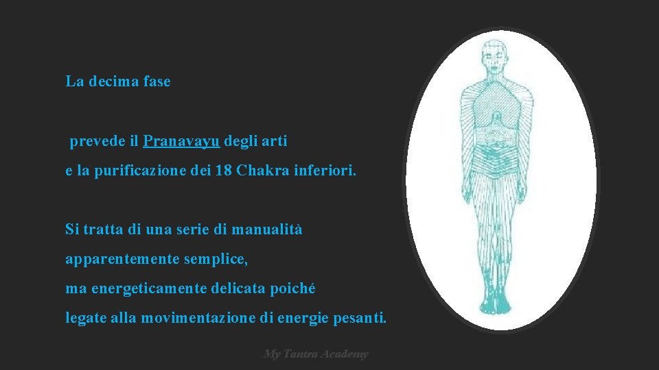 La decima fase prevede il Pranavayu degli arti e la purificazione dei 18 Chakra La decima fase prevede il Pranavayu degli arti e la purificazione dei 18 Chakra