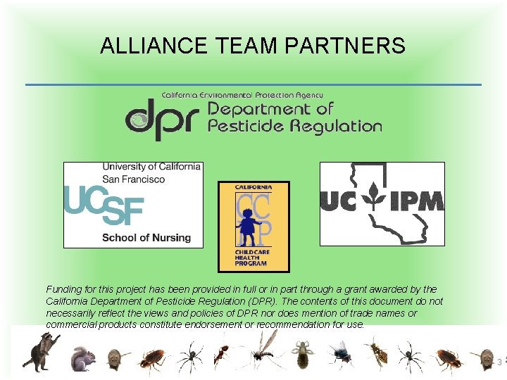 ALLIANCE TEAM PARTNERS Funding for this project has been provided in full or in