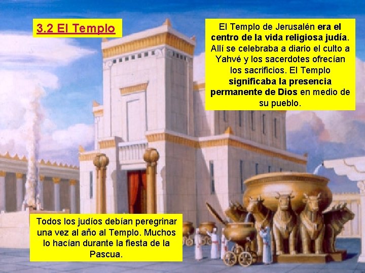 3. 2 El Templo Todos los judíos debían peregrinar una vez al año al