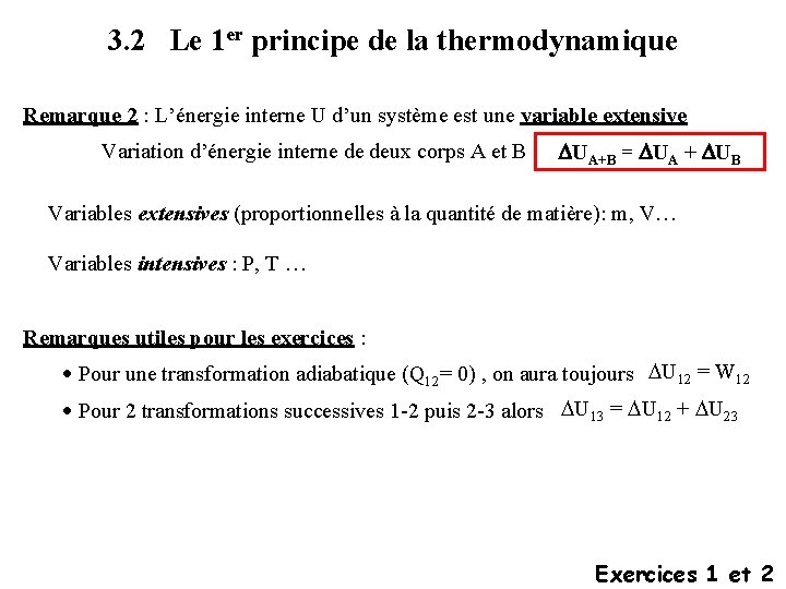 Cours 3 Premier Principe de la thermodynamique 1
