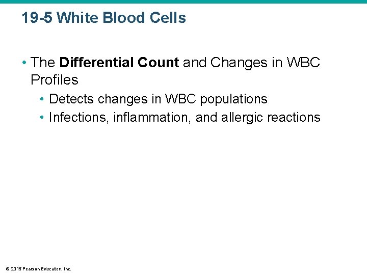 19 -5 White Blood Cells • The Differential Count and Changes in WBC Profiles
