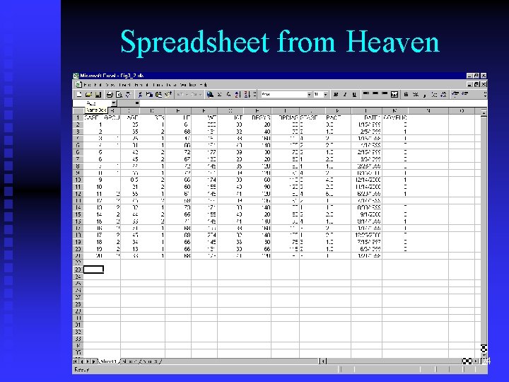 Spreadsheet from Heaven 24 Spreadsheet from Heaven 24