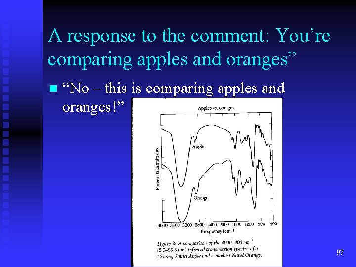 A response to the comment: You’re comparing apples and oranges” n “No – this A response to the comment: You’re comparing apples and oranges” n “No – this