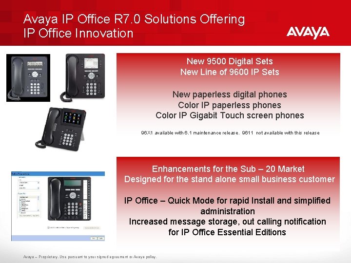 Avaya IP Office R 7. 0 Solutions Offering IP Office Innovation New 9500 Digital
