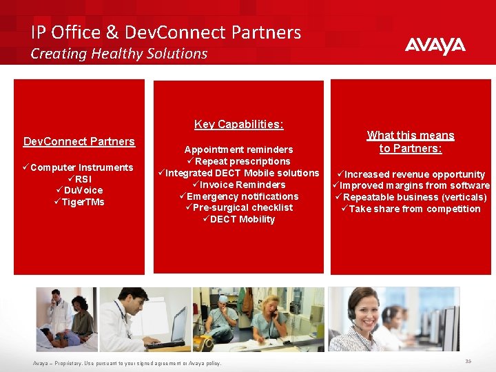 IP Office & Dev. Connect Partners Creating Healthy Solutions Key Capabilities: Dev. Connect Partners