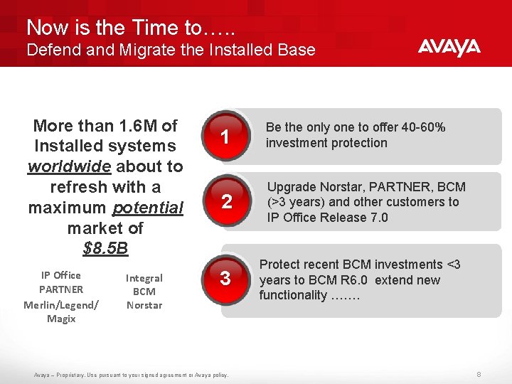 Now is the Time to…. . Defend and Migrate the Installed Base More than