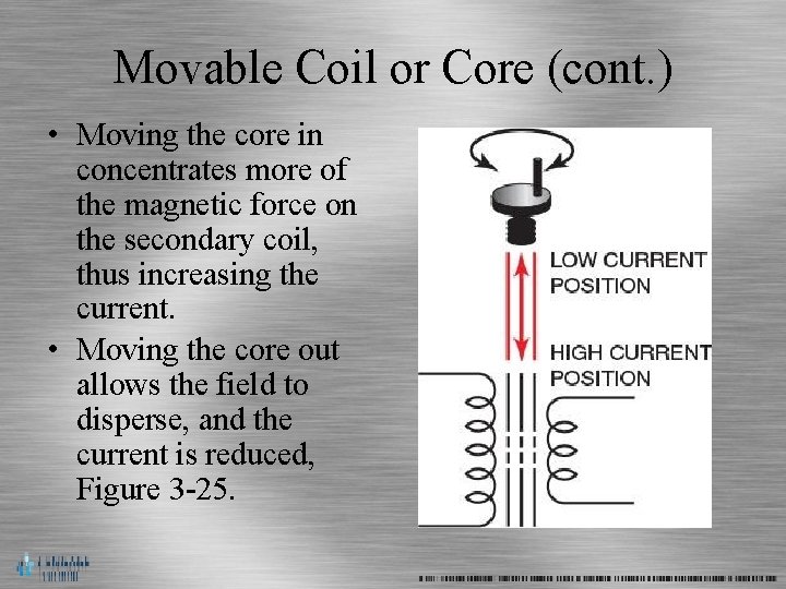Movable Coil or Core (cont. ) • Moving the core in concentrates more of