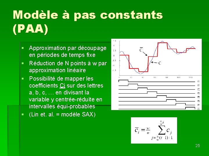 Modèle à pas constants (PAA) § Approximation par découpage en périodes de temps fixe