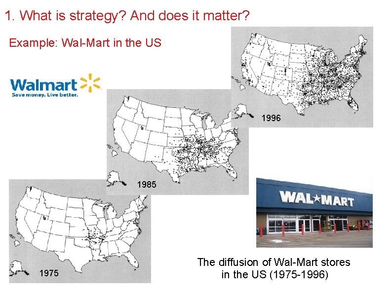 1. What is strategy? And does it matter? Example: Wal-Mart in the US 1996