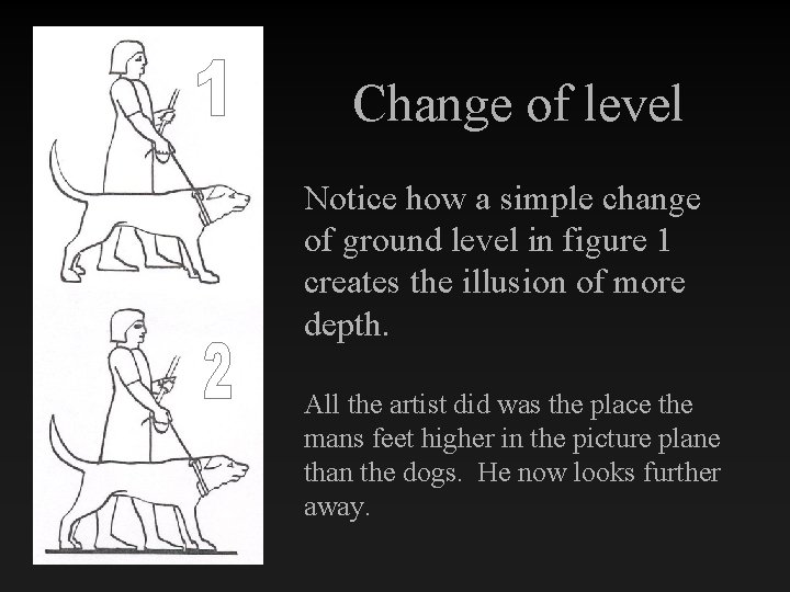 Change of level Notice how a simple change of ground level in figure 1