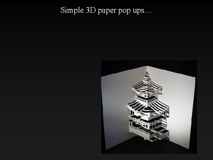 Simple 3 D paper pop ups… 
