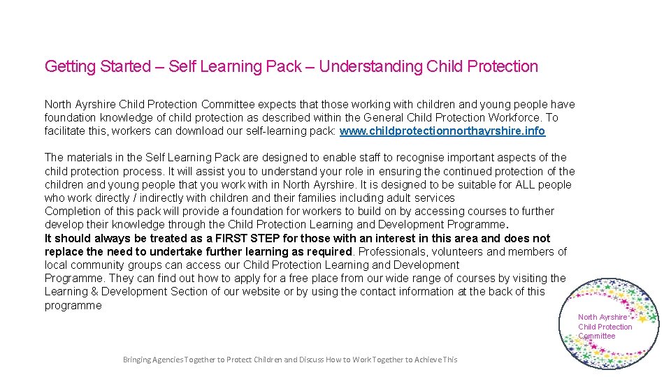 Getting Started – Self Learning Pack – Understanding Child Protection North Ayrshire Child Protection