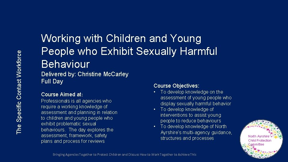 The Specific Contact Workforce Working with Children and Young People who Exhibit Sexually Harmful
