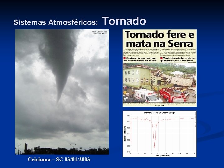 Sistemas Atmosféricos: Criciuma – SC 03/01/2003 Tornado 