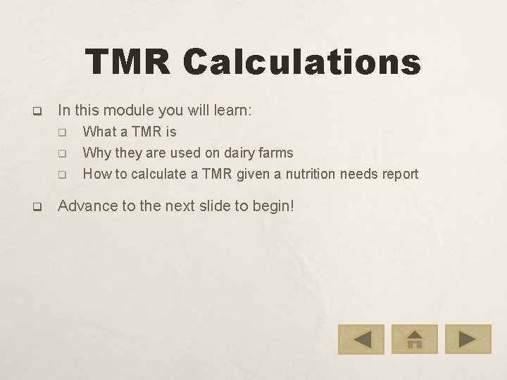 TMR Calculations q In this module you will learn: q What a TMR is