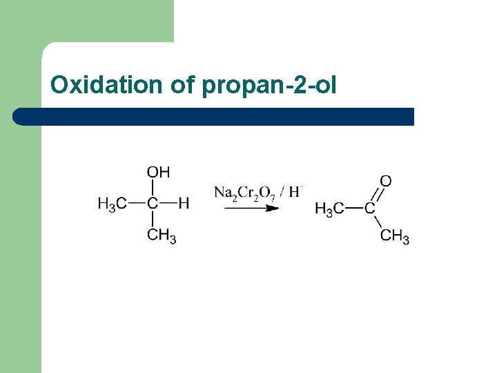 Oxidation of propan-2 -ol 