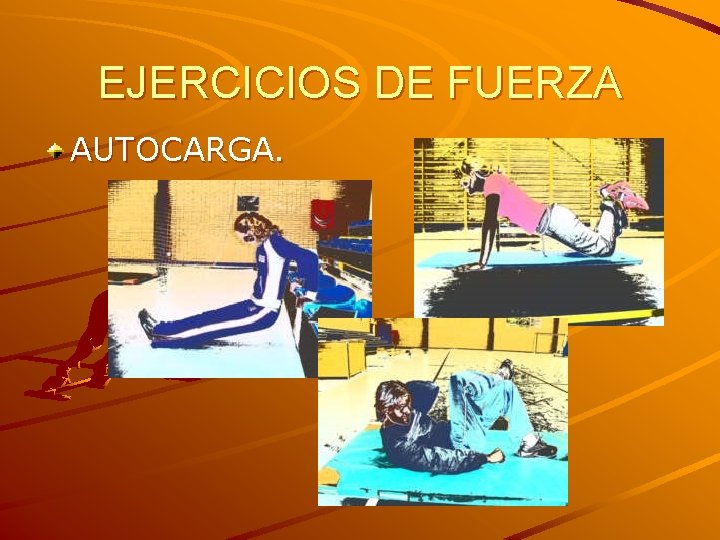 EJERCICIOS DE FUERZA AUTOCARGA. 