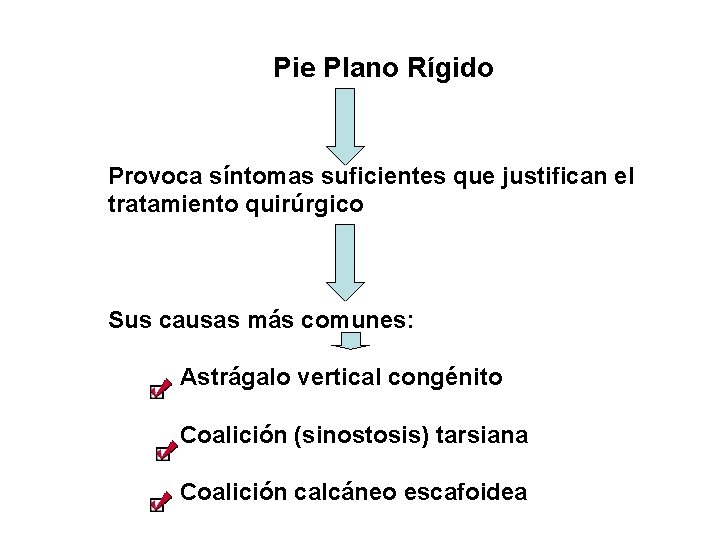 Pie Plano Rígido Provoca síntomas suficientes que justifican el tratamiento quirúrgico Sus causas más