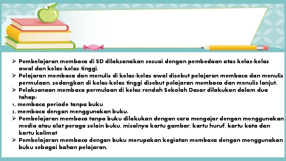 Memilih materi ajar aspek membaca di kelas rendah sd