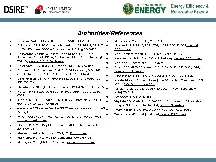 Authorities/References ● ● ● ● Arizona: AAC R 14 -2 -2401, et seq. ,
