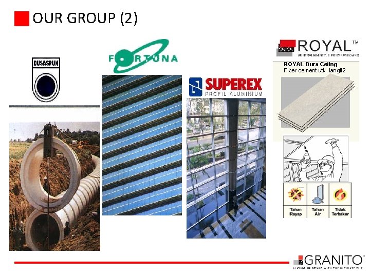 OUR GROUP (2) ROYAL Dura Ceilng Fiber cement utk. langit 2 