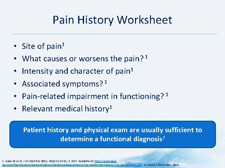 Pain History Worksheet • • • Site of pain 1 What causes or worsens