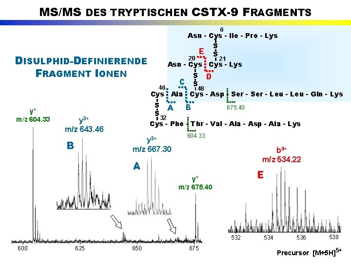MS/MS DES TRYPTISCHEN CSTX-9 FRAGMENTS 6 Asn - Cys - Ile - Pro -