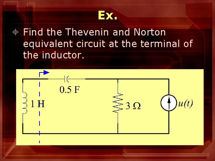 Ex. ± Find the Thevenin and Norton equivalent circuit at the terminal of the