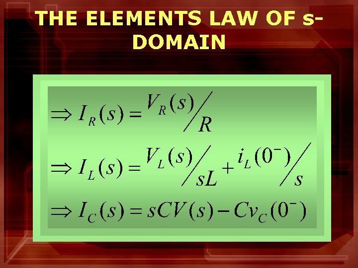 THE ELEMENTS LAW OF s. DOMAIN 