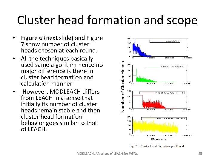 Cluster head formation and scope • Figure 6 (next slide) and Figure 7 show