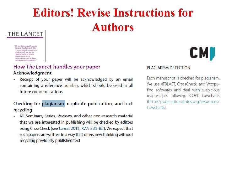 Editors! Revise Instructions for Authors 