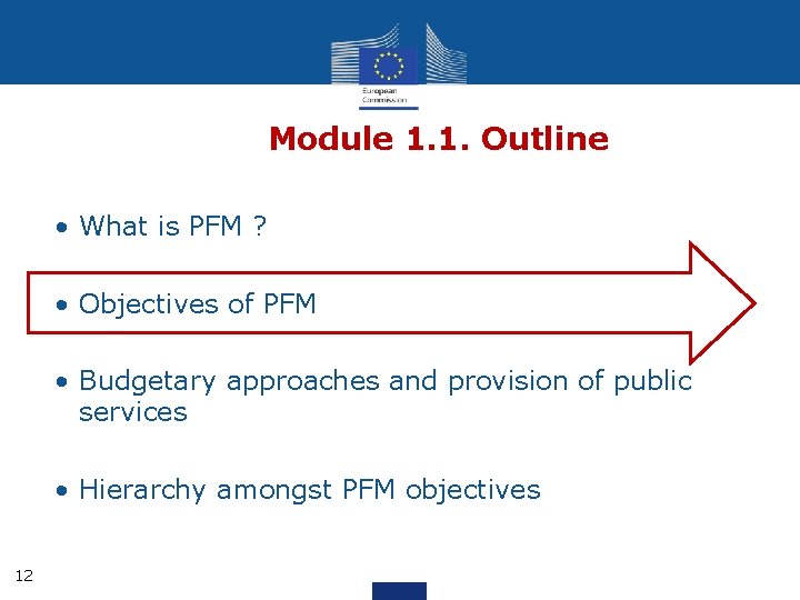 Module 1. 1. Outline • What is PFM ? • Objectives of PFM •