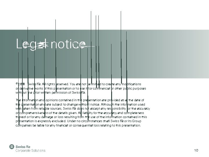 Legal notice © 2016 Swiss Re. All rights reserved. You are not permitted to