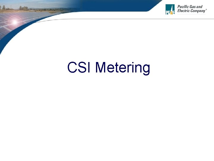 CSI Metering 