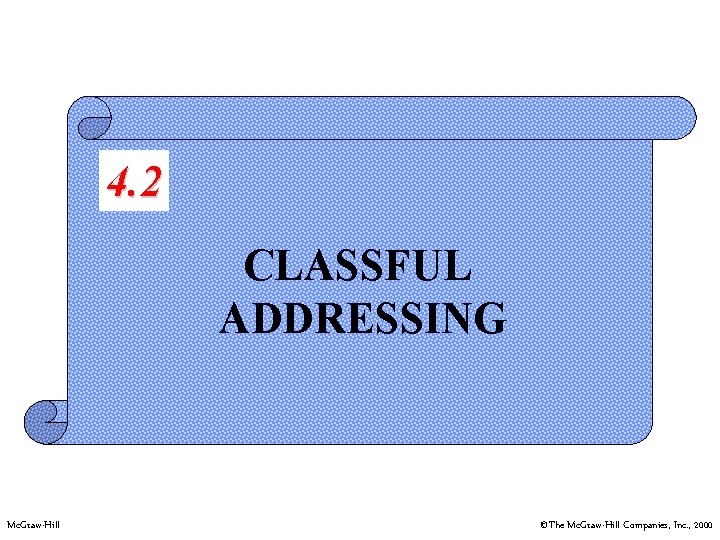 4. 2 CLASSFUL ADDRESSING Mc. Graw-Hill ©The Mc. Graw-Hill Companies, Inc. , 2000 